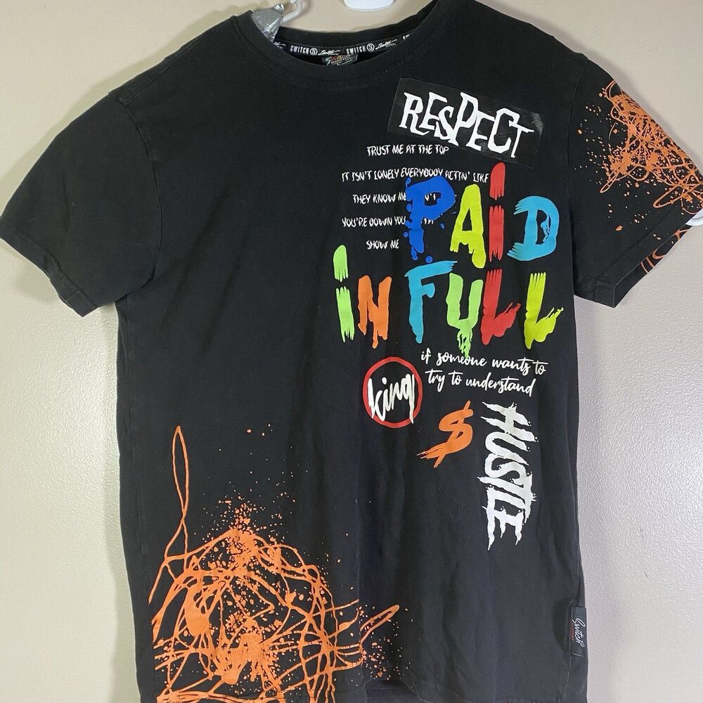 SWITCH Remarkable  “Paid in Full” Tshirt Size Large Black Respect